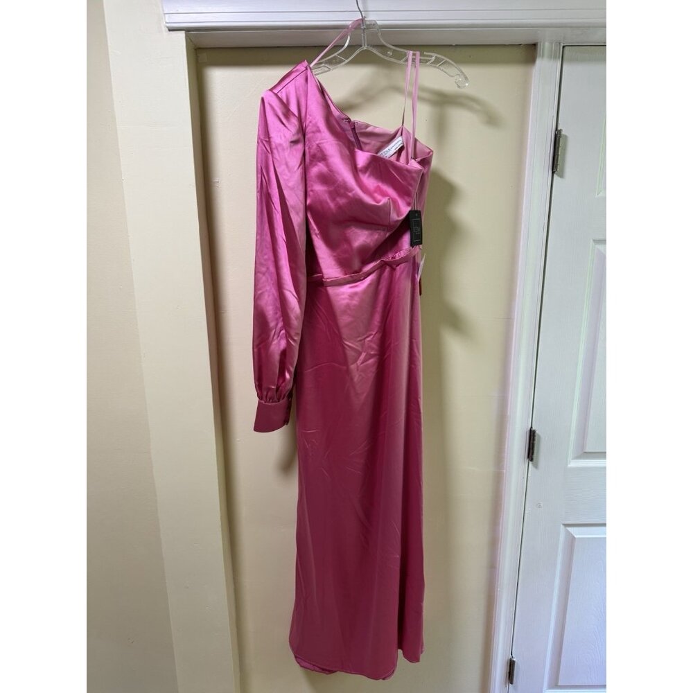 Ieena for Mac Duggal 26712 One Sleeve Satin Dress Size 10
